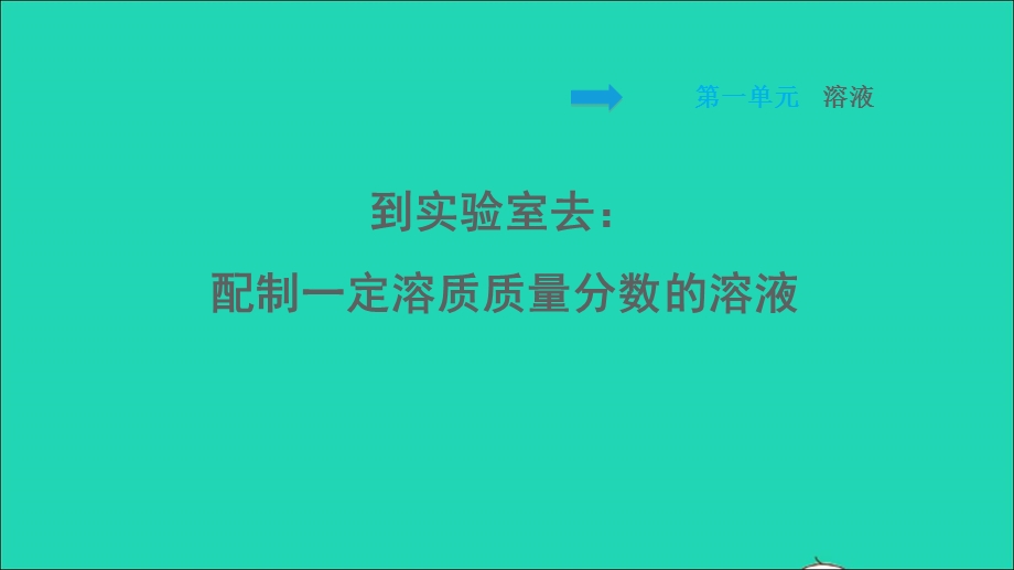 2022九年级化学全册 第一单元 溶液 到实验室去：配制一定溶质质量分数的溶液习题课件 鲁教版五四制.ppt_第1页