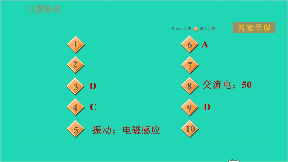 2021九年级物理全册 第十八章 电能从哪里来 18.2科学探究：怎样产生感应电流习题课件（新版）沪科版.ppt_第2页