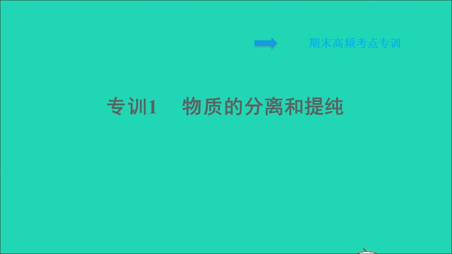 2022九年级化学全册 期末专训1 物质的分离和提纯习题课件 鲁教版五四制.ppt_第1页