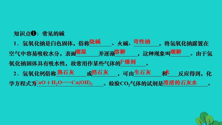 2022九年级化学下册 第十单元 酸和碱课题1 常见的酸和碱 第3课时 常见的碱及其化学性质作业课件 （新版）新人教版.ppt_第3页