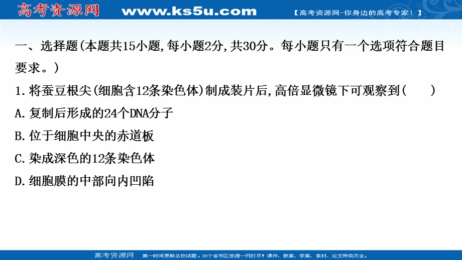 2021-2022学年新教材人教版生物必修一习题课件：单元练 第6章 细胞的生命历程 .ppt_第2页