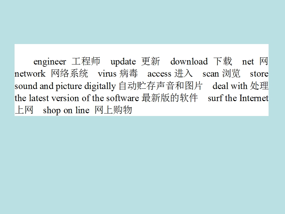 2013届英语一轮复习名师教学课件：UNIT3《COMPUTERS》（新人教版必修2）.ppt_第3页