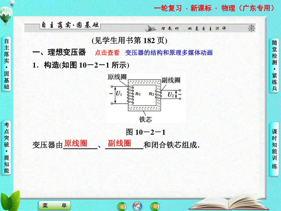 2013届课堂新坐标物理一轮复习课件：第十章 第2讲 变压器　远距离输电.ppt_第2页