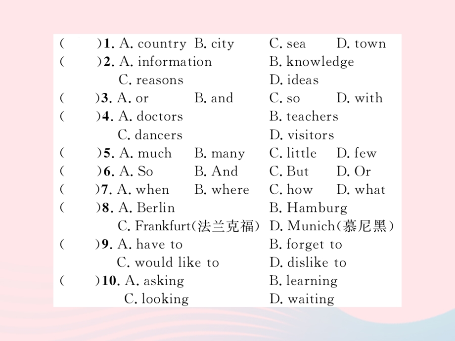 2022七年级英语下册 Module 1 Home and neighbourhood Unit 3 Welcome to Sunshine Town单元话题阅读与交际习题课件 （新版）牛津版.ppt_第3页