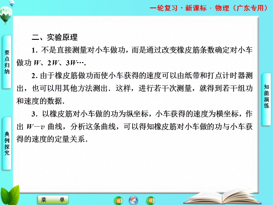 2013届课堂新坐标物理一轮复习课件：实验五 探究动能定理.ppt_第3页