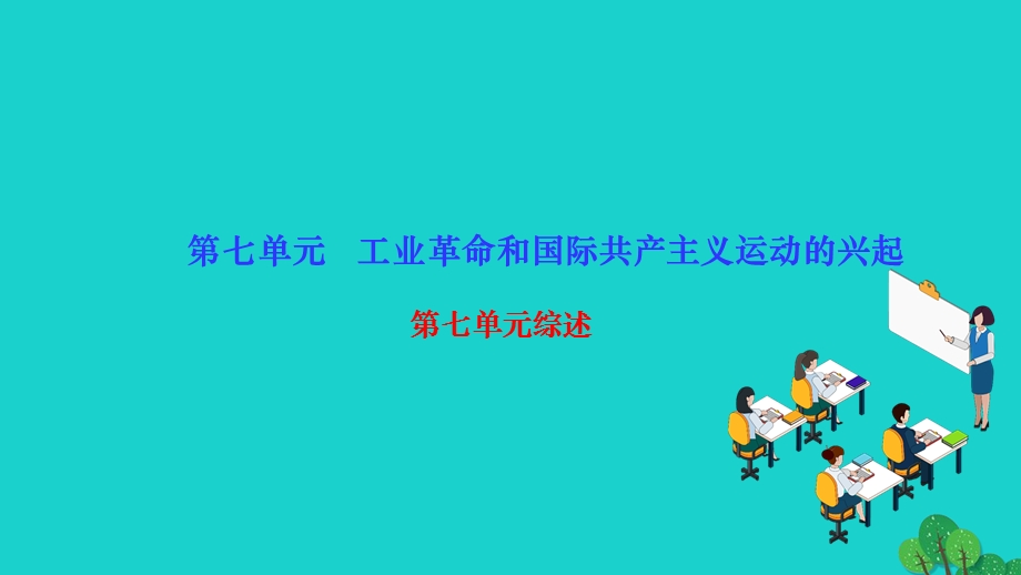 2022九年级历史上册 第七单元 工业革命和国际共产主义运动的兴起单元综述作业课件 新人教版.ppt_第1页