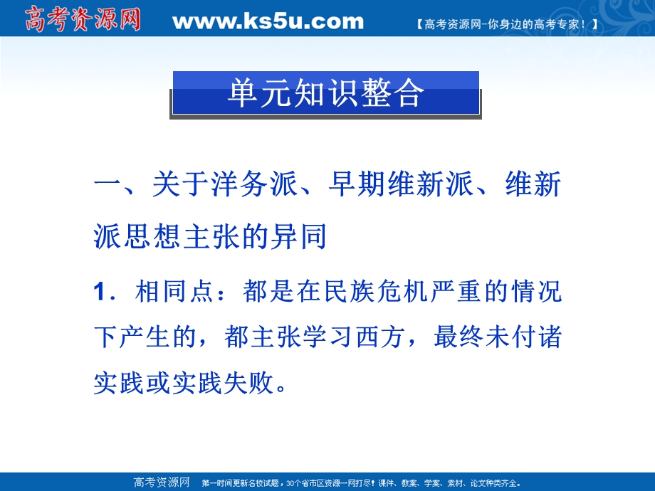 2013届高三二轮历史复习课件：近现代中国的先进思想（岳麓版必修3）.ppt_第3页