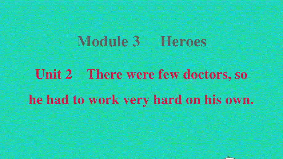 2021九年级英语上册 Module 3 Heroes Unit 2 There were few doctors so he had to work very hard on his own习题课件（新版）外研版.ppt_第1页