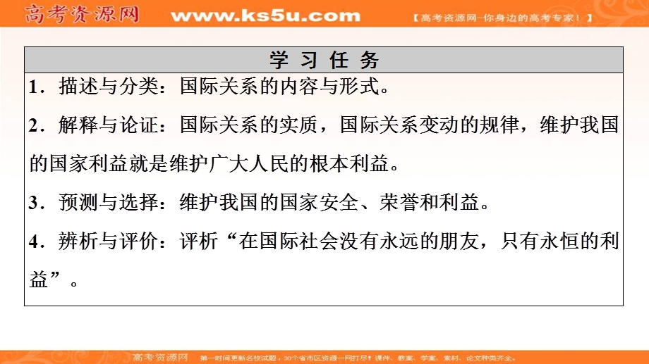 2020-2021学年人教版政治必修2课件：第4单元 第9课 第2框　坚持国家利益至上 .ppt_第2页