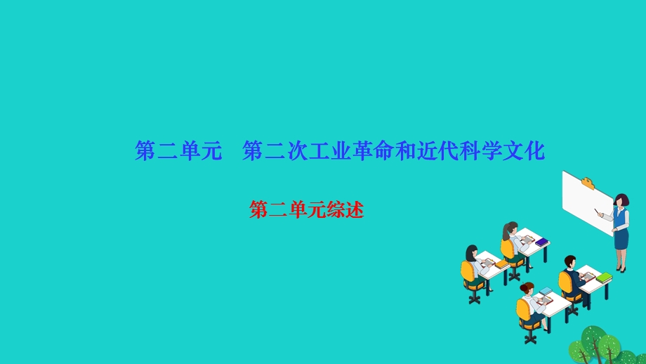 2022九年级历史下册 第二单元 第二次工业革命和近代科学文化单元综述作业课件 新人教版.ppt_第1页