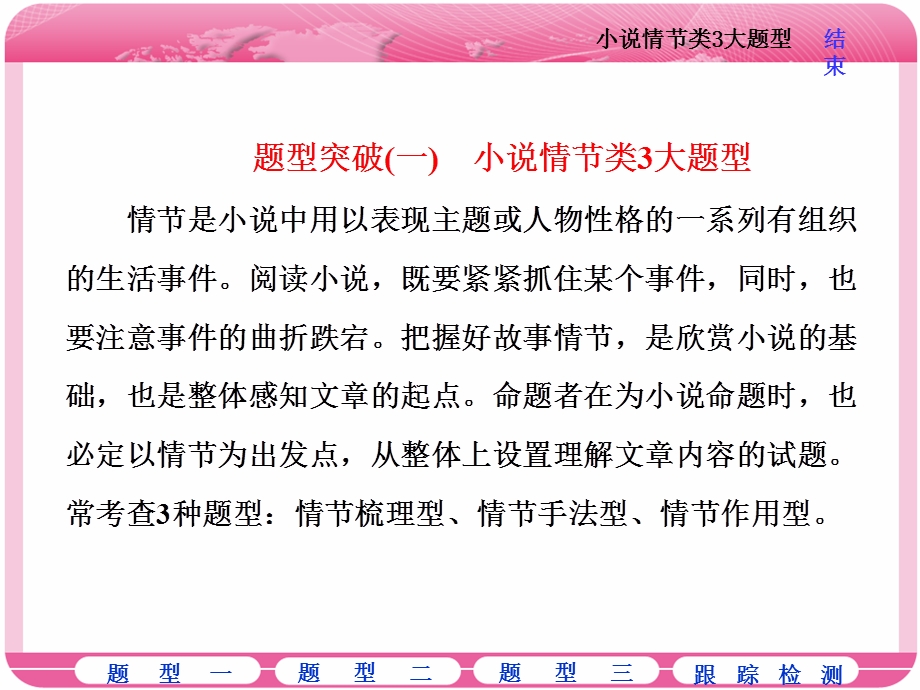 2018届高三语文高考总复习课件：专题十三 文学类文本阅读（一）小说 题型突破（一）　小说情节类3大题型 .ppt_第1页