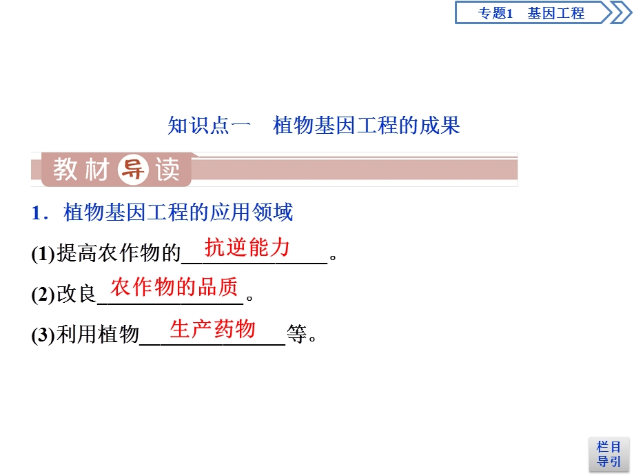 2019-2020学年人教版生物选修三江苏专用课件：1．3　基因工程的应用 .ppt_第3页