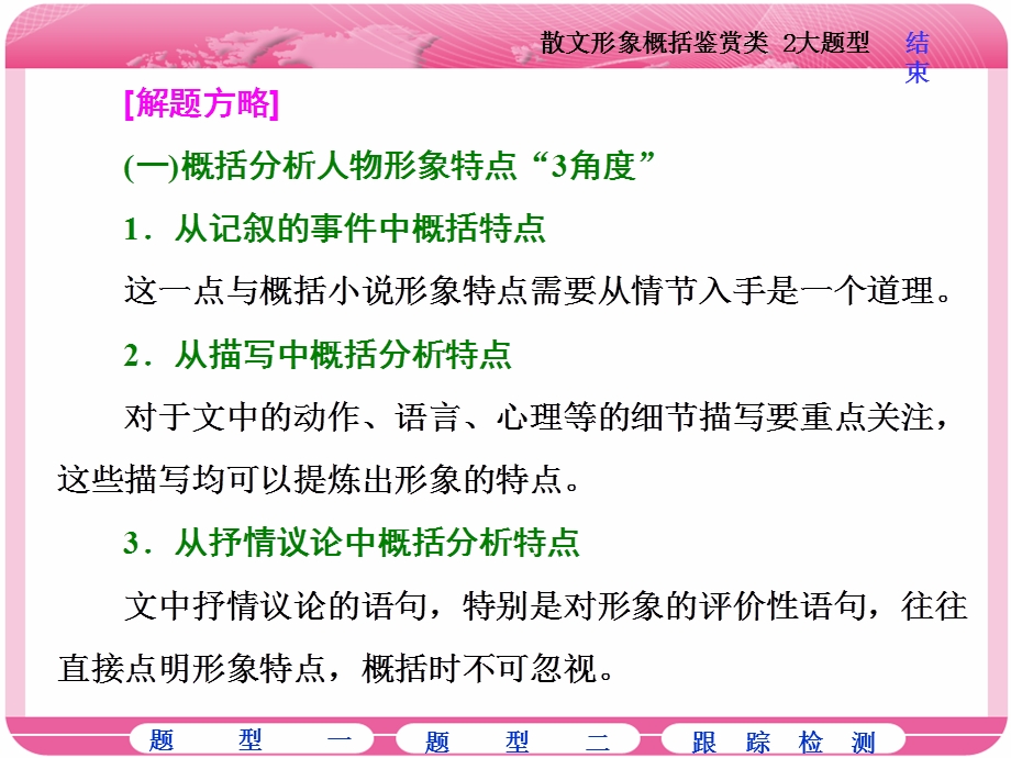 2018届高三语文高考总复习课件：专题十四 文学类文本阅读（二）散文 题型突破（五）　散文形象概括鉴赏类 2大题型 .ppt_第3页