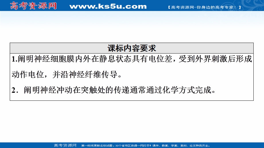 2021-2022学年新教材人教版生物选择性必修1课件：第2章 第3节　神经冲动的产生和传导 .ppt_第2页