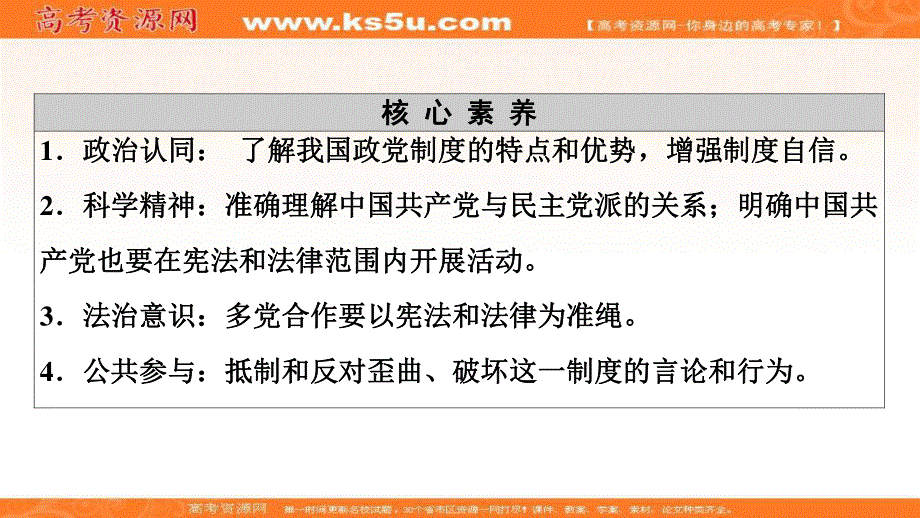 2020-2021学年人教版政治必修2课件：第3单元 第7课 第1框　中国特色社会主义政党制度 .ppt_第3页