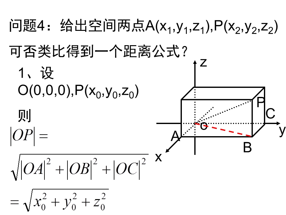 [中学联盟]辽宁省沈阳市第二十一中学高中数学必修二全册课件4.3.2空间两点间的距离公式.ppt_第3页