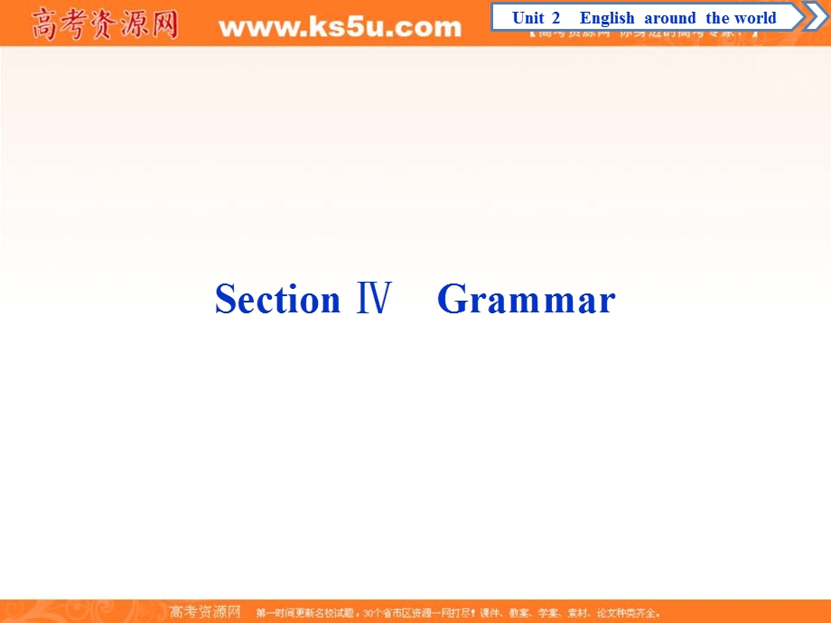 2019-2020学年人教版英语必修一课件：UNIT 2　SECTION Ⅳ GRAMMAR .ppt_第1页