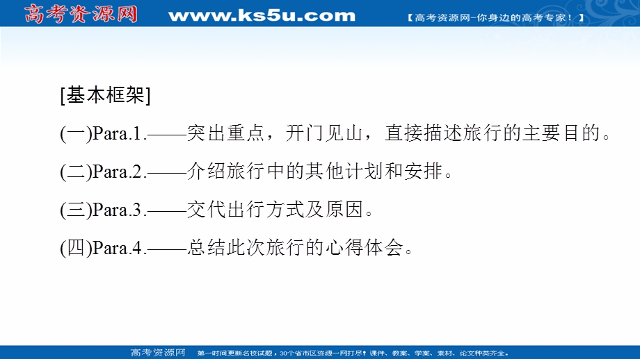 2021-2022学年新教材人教版英语必修第一册课件：UNIT 2 TRAVELLING AROUND 表达作文巧升格 .ppt_第3页