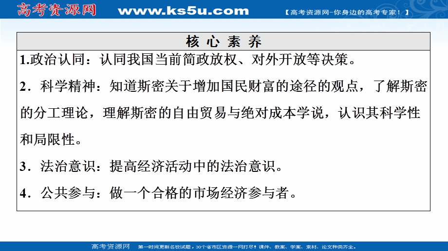 2020-2021学年人教版政治选修2课件：专题1 2　斯密的政策主张 .ppt_第3页