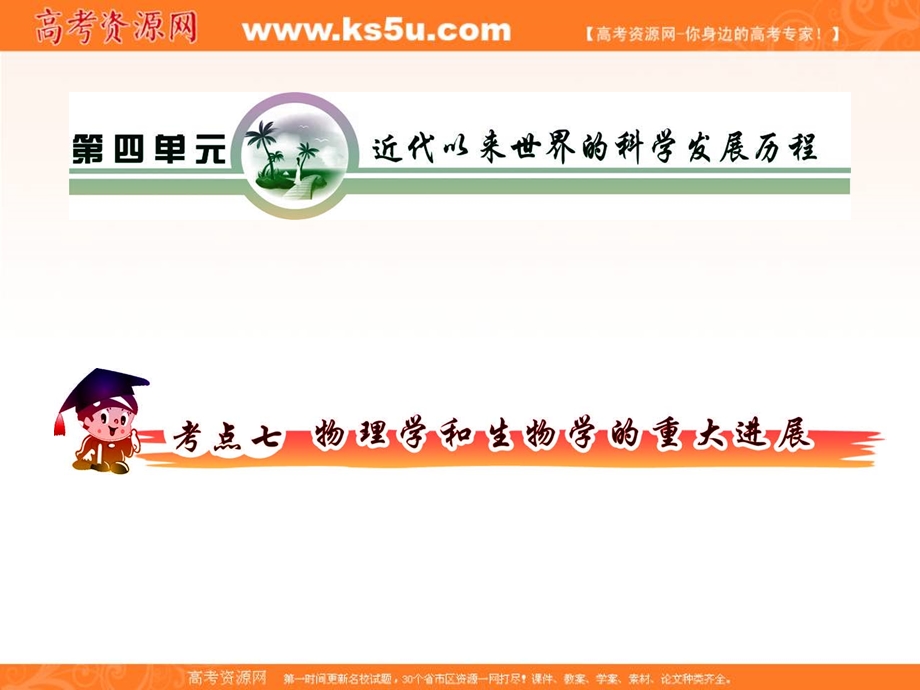 2012届高三历史复习课件（安徽用）：必修3第4单元考点7物理学和生物学的重大进展.ppt_第2页