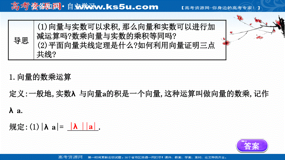 2020-2021学年人教版数学必修4课件：2-2-3 向量数乘运算及其几何意义 .ppt_第3页