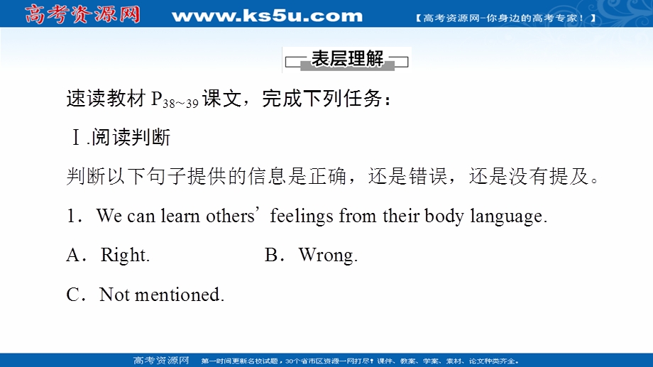 2021-2022学年新教材人教版英语选择性必修第一册课件：UNIT 4 BODY LANGUAGE 理解 课文精研读 .ppt_第2页