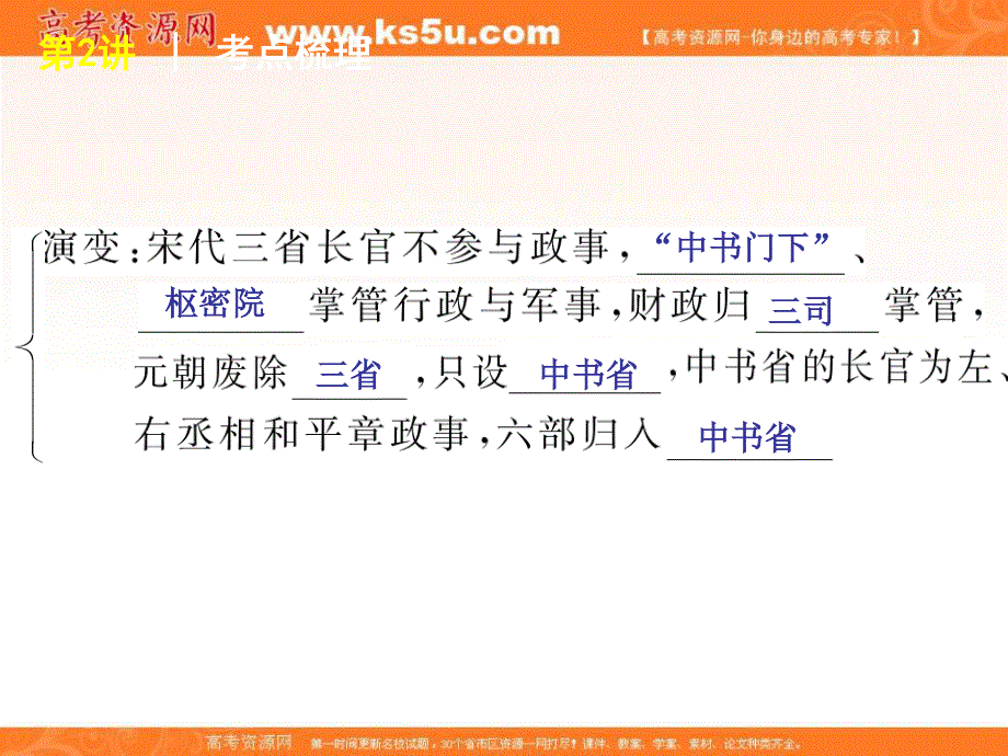 2012届高三历史高考复习方案（岳麓版）课件：第2讲　古代政治制度的成熟和专制集权的不断加强.ppt_第3页