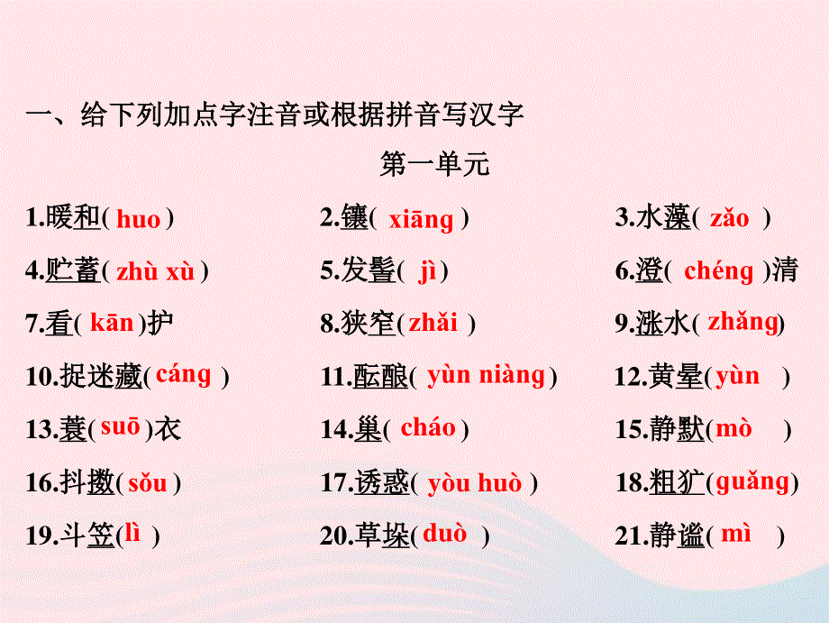 2022七年级语文上册 专题一字音与字形作业课件 新人教版.ppt_第2页