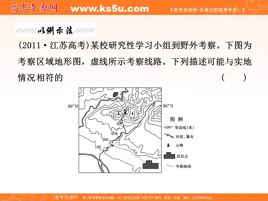 2012届高三地理《三维设计》二轮专题课件 第二部分二常见5种选择题型的解题技法 题型二　等值线型选择题.ppt_第3页