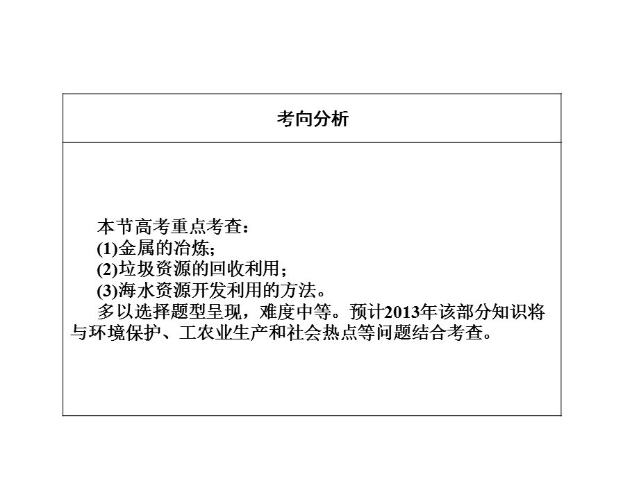 2013届高三化学一轮复习课件：11.1开发利用金属矿物和海水资源（人教版）.ppt_第3页