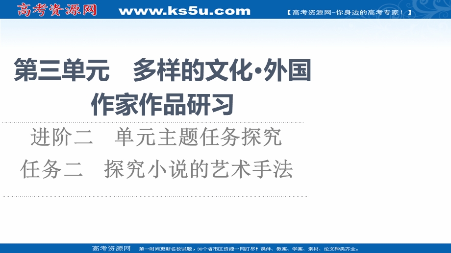 2021-2022学年新教材语文选择性必修上册课件：第3单元 进阶2 任务2　探究小说的艺术手法 .ppt_第1页