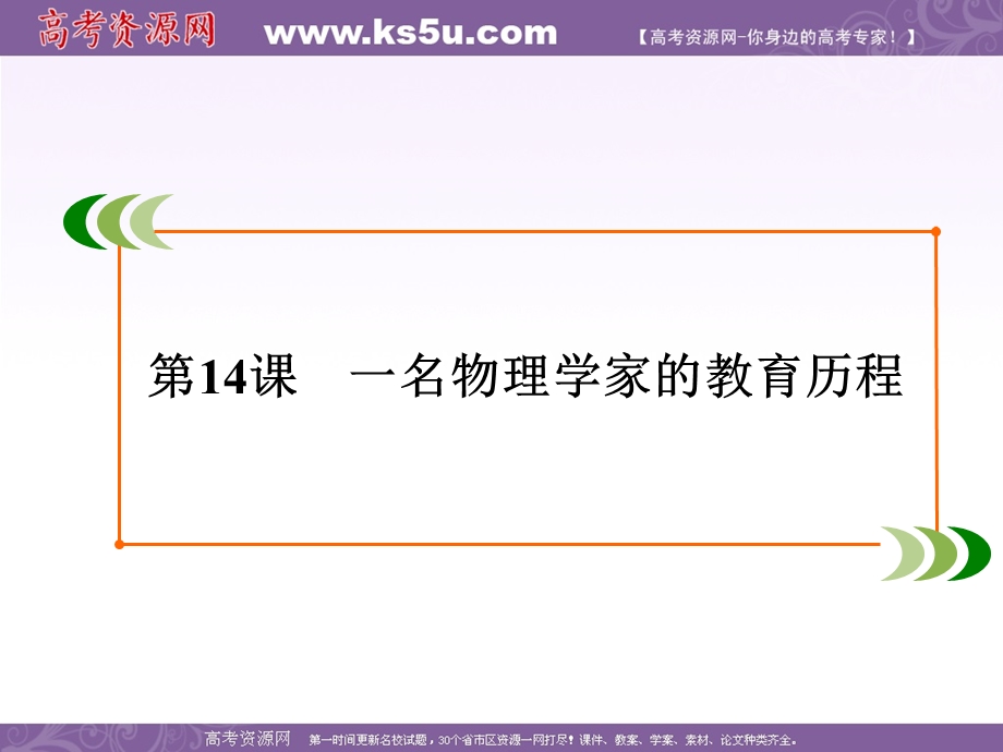 2019-2020学年人教版高中语文必修三学练测课件：第4单元　第14课　一名物理学家的教育历程 .ppt_第2页