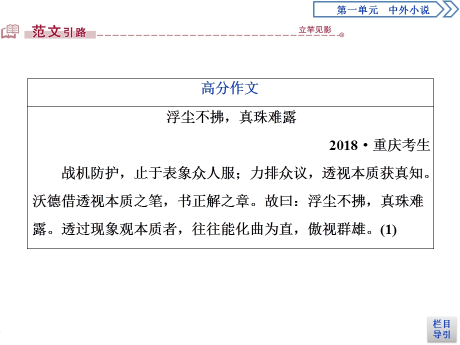 2019-2020学年人教版高中语文必修三同步课件：第一单元　系列写作案（一）　多思善想　学习选取立论的角度 .ppt_第3页