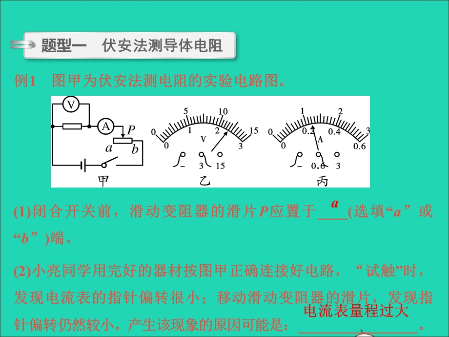 2022中考物理 微专题20 伏安法测电阻（精讲本）课件.ppt_第2页