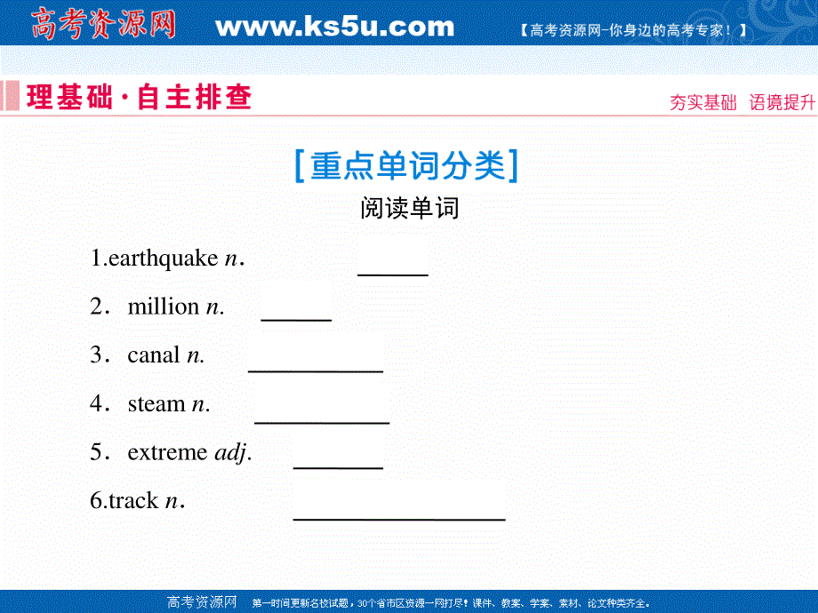 2020届高考艺考英语复习课件：必修一UNIT 4　EARTHQUAKES .ppt_第2页