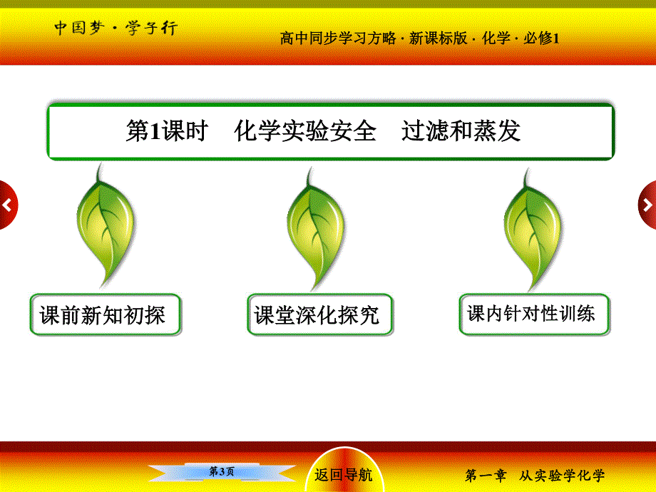 2015-2016学年高一（人教版）化学必修1课件：1-1-1化学实验安全　过滤和蒸发 .ppt_第3页