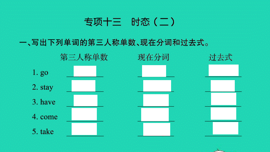 2021小升初英语归类冲刺 专项复习卷四 时态（二）课件.ppt_第2页