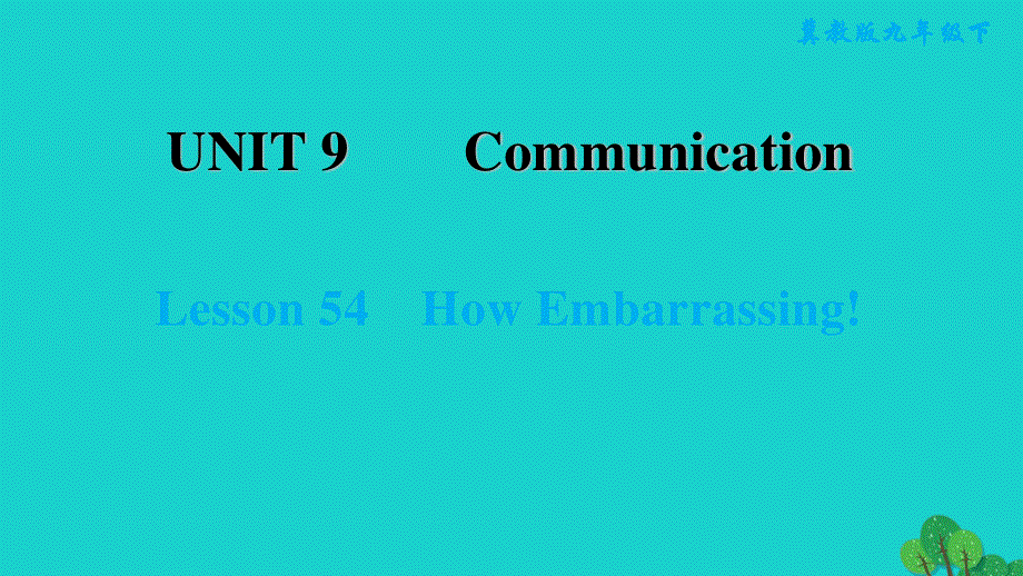 2022九年级英语下册 Unit 9 Communication Lesson 54 How Embarrassing!习题课件（新版）冀教版.ppt_第1页