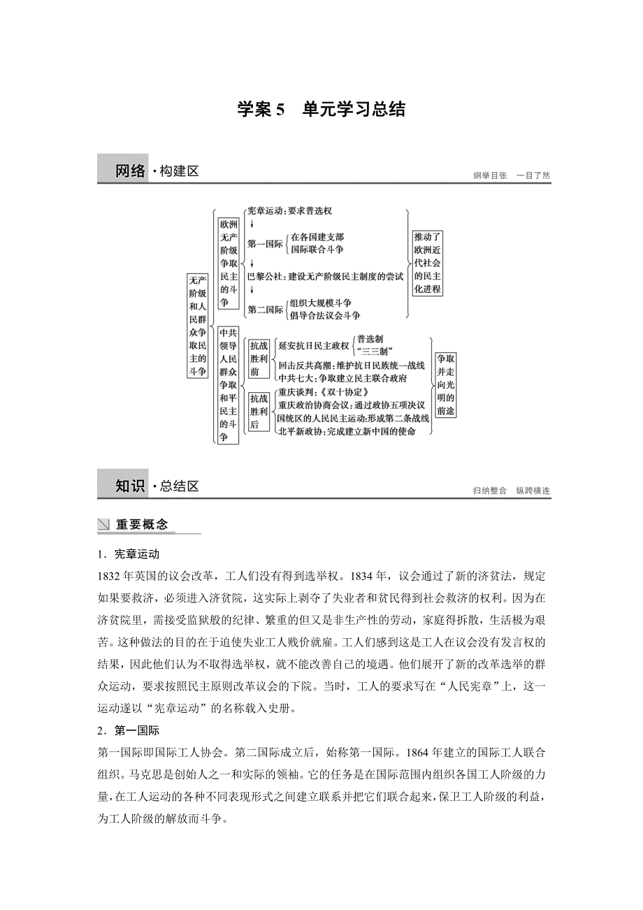 2015-2016学年高二历史人教版选修2学案：第七单元 无产阶级和人民群众争取民主的斗争 WORD版含解析.docx_第1页