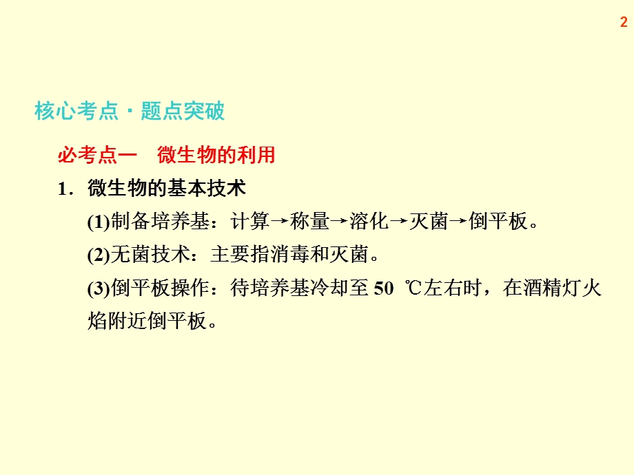 2013届高三生物复习课件专题十八微生物的培养、生物技术在食品加工上的应用.ppt_第2页