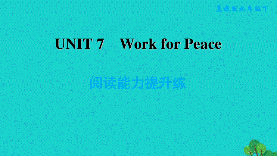 2022九年级英语下册 Unit 7 Work for Peace阅读能力提升练习题课件（新版）冀教版.ppt_第1页