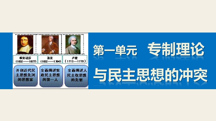 2015-2016学年高二历史人教版选修2课件：第一单元 2 近代西方的民主思想 .pptx_第1页