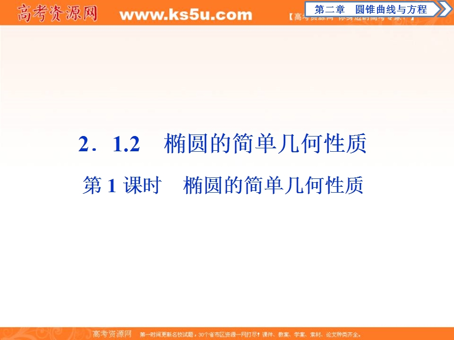 2019-2020学年同步人教A版高中数学选修1-1课件：2．1　2．1-2　第1课时　椭圆的简单几何性质 .ppt_第1页