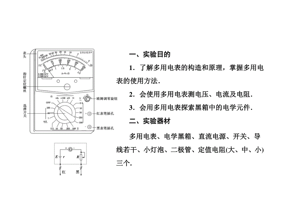 2017届高考物理新课标一轮复习课件：实验10 练习使用多用电表 .ppt_第3页