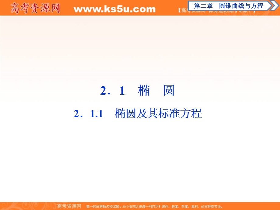 2019-2020学年同步人教A版高中数学选修1-1课件：2．1　2．1-1　椭圆及其标准方程 .ppt_第2页