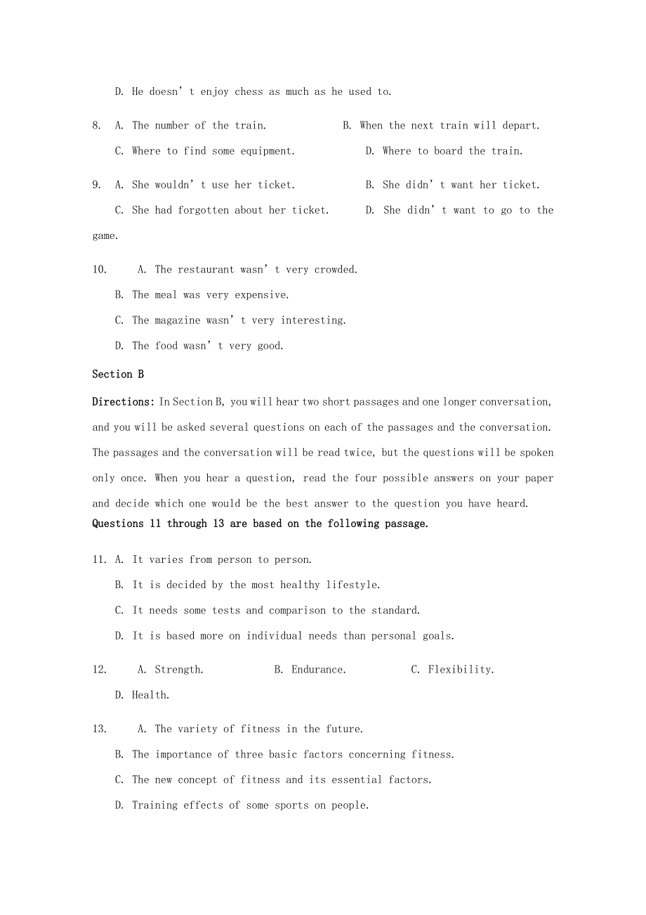 上海市宝山区2020届高三英语上学期教学质量监测（一模）试题.doc_第2页