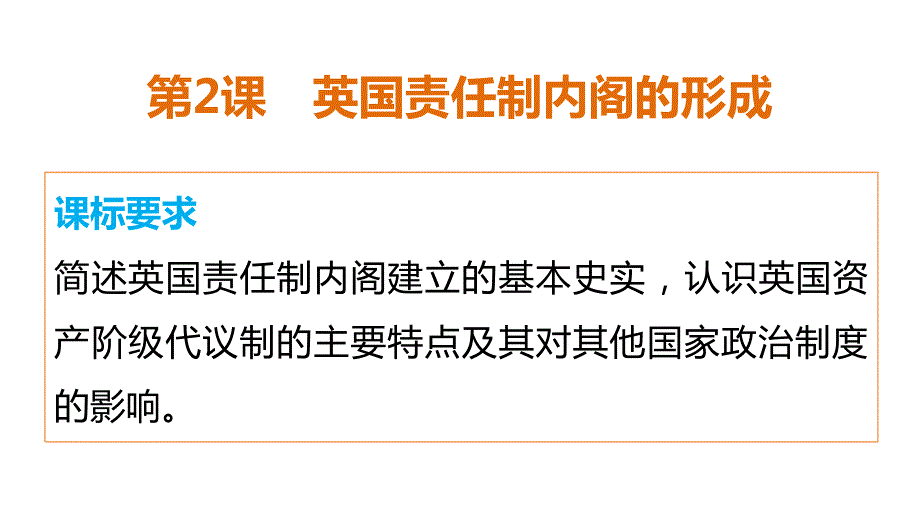 2015-2016学年高二历史人教版选修2课件：第四单元 第2课 英国责任制内阁的形成 .pptx_第2页