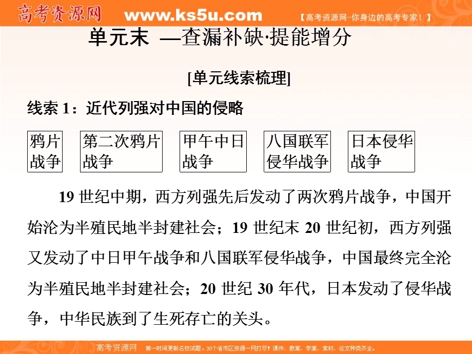 2019-2020学年同步人教版高中历史必修一培优课件：4单元末—查漏补缺 提能增分 .ppt_第1页