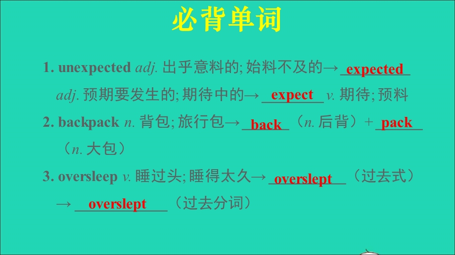 2022九年级英语全册 Unit 12 Life is full of the unexpected词句梳理Section A（1a-2d）课件（新版）人教新目标版.ppt_第2页