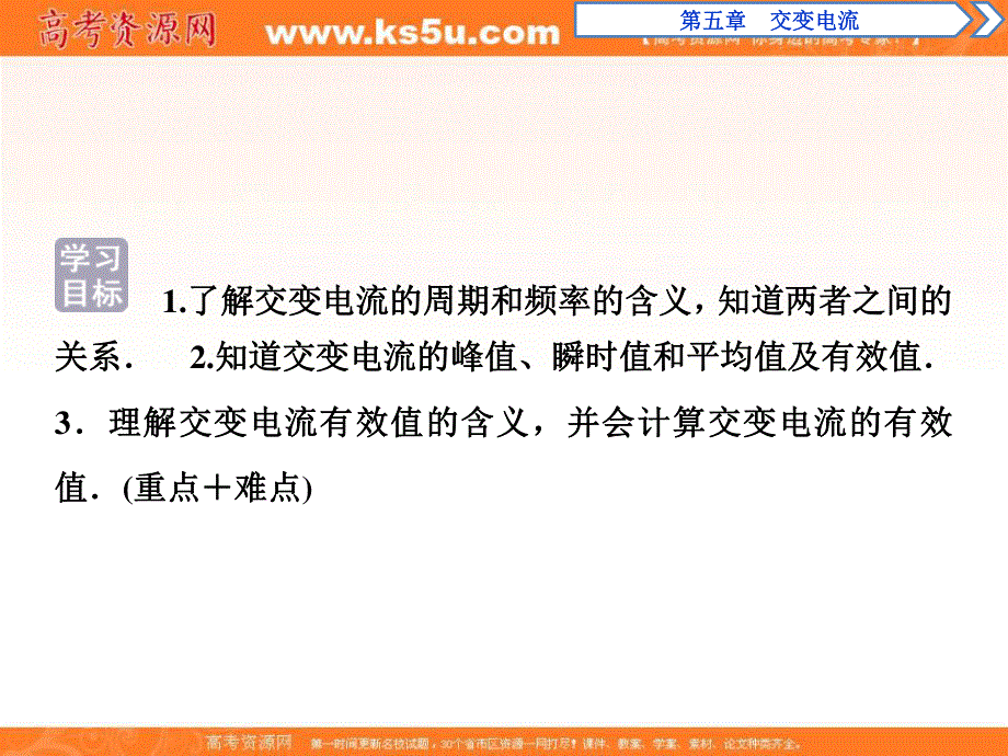 2019-2020学年同步人教版高中物理选修3-2素养突破课件：第五章 第2节　描述交变电流的物理量 .ppt_第2页